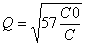 Q=square(square(57(С0 / С)))