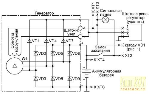 Подключение реле регулятора