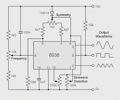 Схема генератора на icl8038