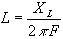 L=Xl/2пF